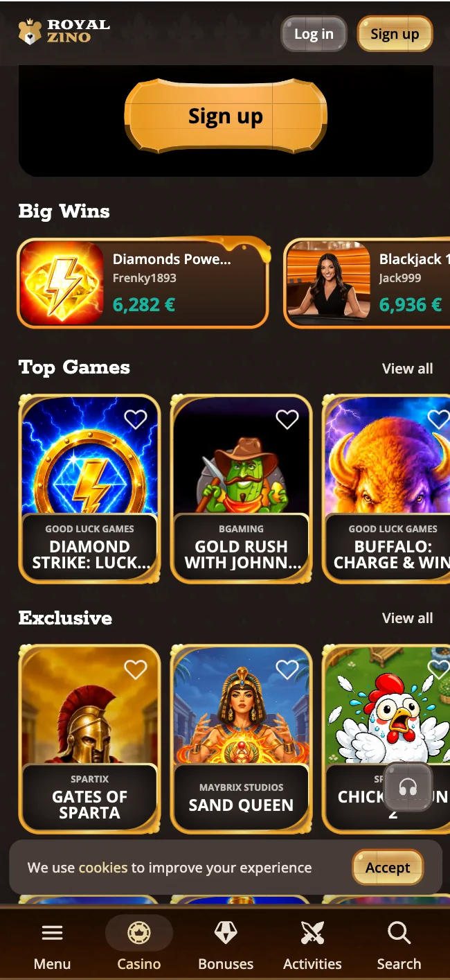 Royalzino Casino App